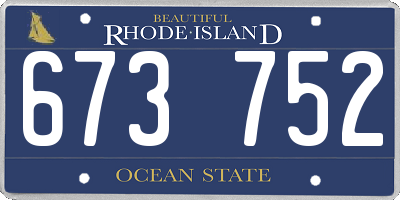 RI license plate 673752