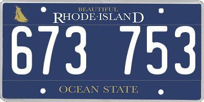 RI license plate 673753