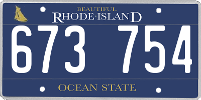 RI license plate 673754