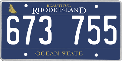 RI license plate 673755