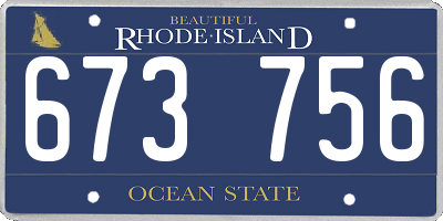 RI license plate 673756