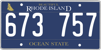 RI license plate 673757