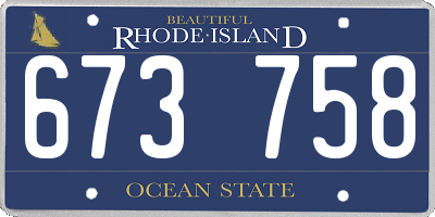 RI license plate 673758