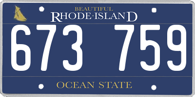 RI license plate 673759