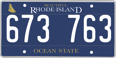 RI license plate 673763