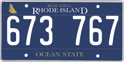 RI license plate 673767