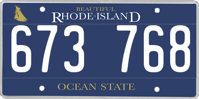 RI license plate 673768