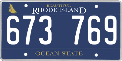 RI license plate 673769