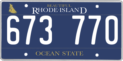 RI license plate 673770