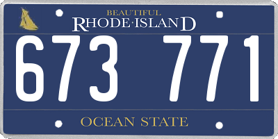 RI license plate 673771