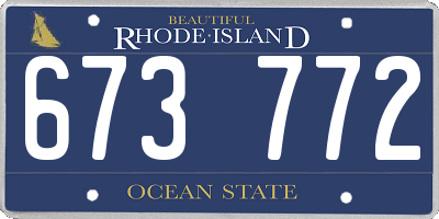 RI license plate 673772