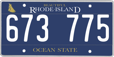 RI license plate 673775