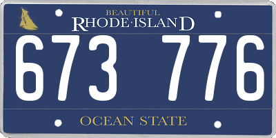 RI license plate 673776