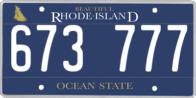 RI license plate 673777