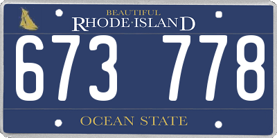 RI license plate 673778