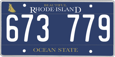 RI license plate 673779