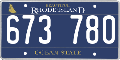 RI license plate 673780
