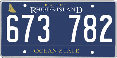 RI license plate 673782