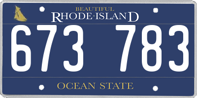 RI license plate 673783