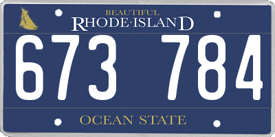 RI license plate 673784