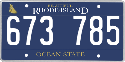 RI license plate 673785