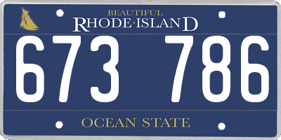 RI license plate 673786