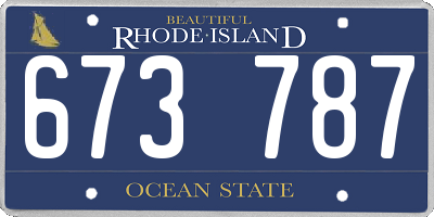 RI license plate 673787