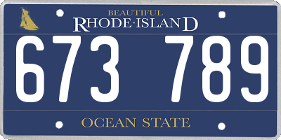 RI license plate 673789