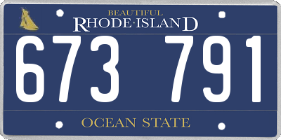 RI license plate 673791