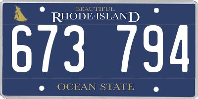 RI license plate 673794