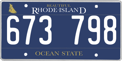 RI license plate 673798