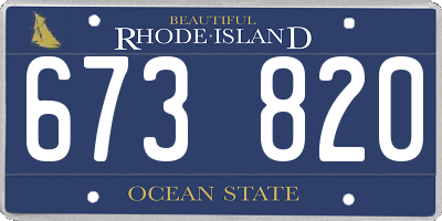 RI license plate 673820