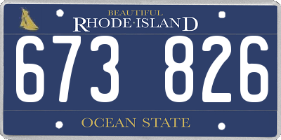 RI license plate 673826