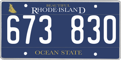 RI license plate 673830