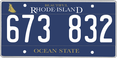RI license plate 673832