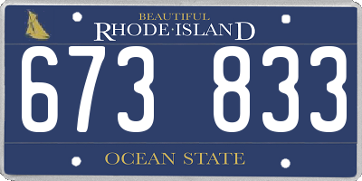 RI license plate 673833
