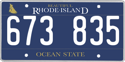 RI license plate 673835