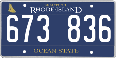 RI license plate 673836