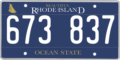 RI license plate 673837