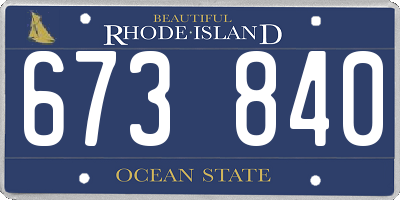 RI license plate 673840