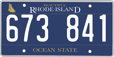 RI license plate 673841