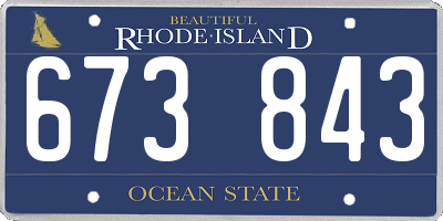 RI license plate 673843