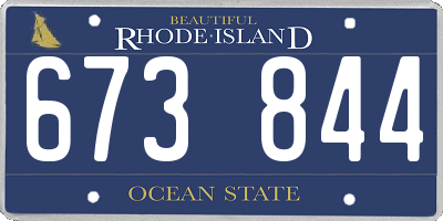 RI license plate 673844