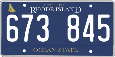 RI license plate 673845
