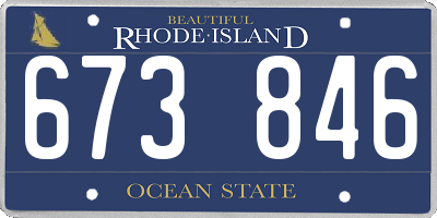 RI license plate 673846