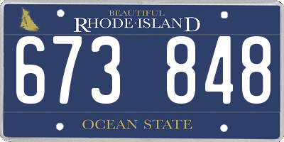 RI license plate 673848