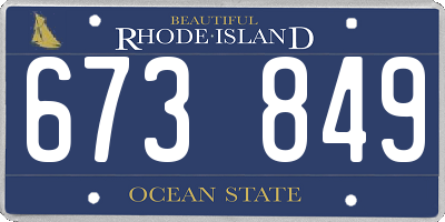 RI license plate 673849