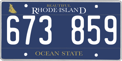 RI license plate 673859