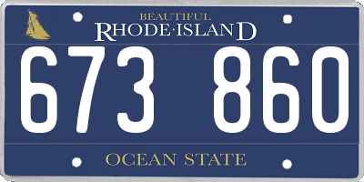 RI license plate 673860