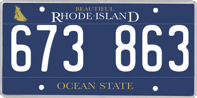 RI license plate 673863